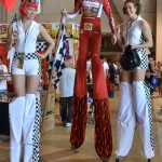 Long Beach Grand Prix girls on stilts